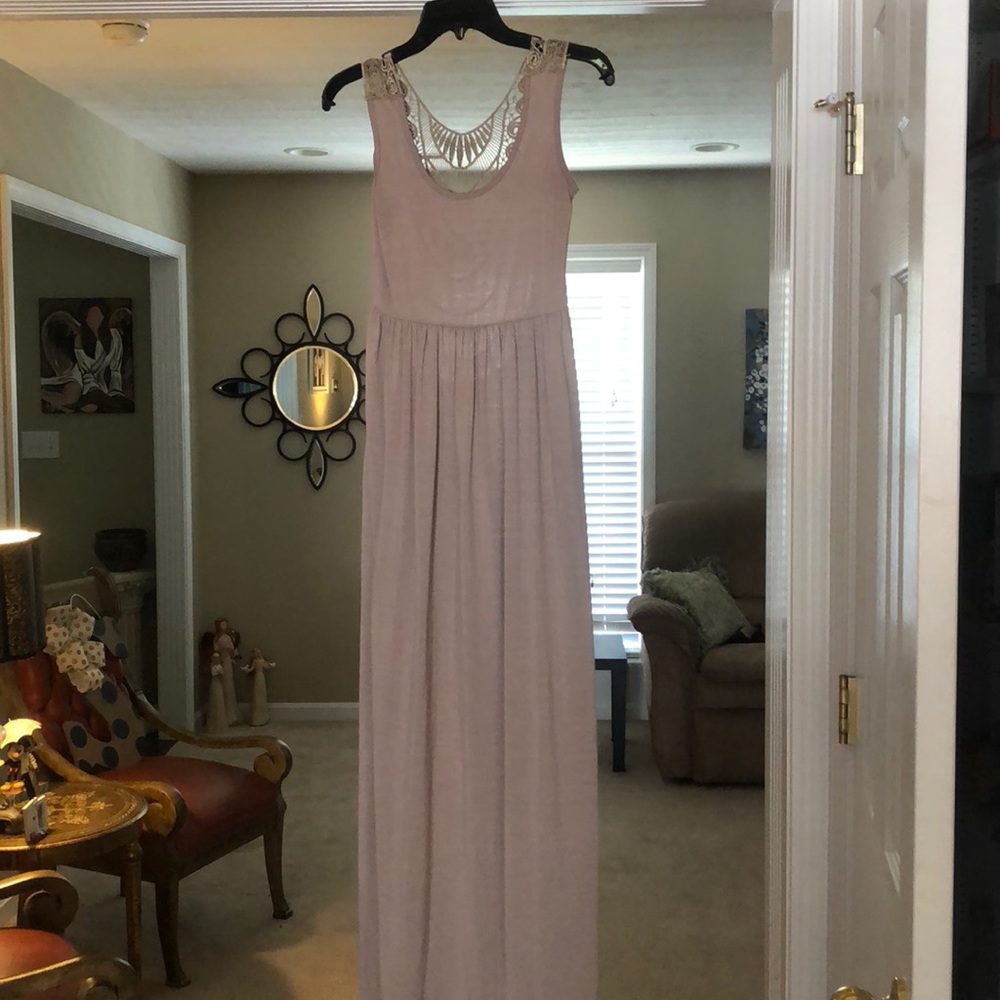 Crochet back maxi dress